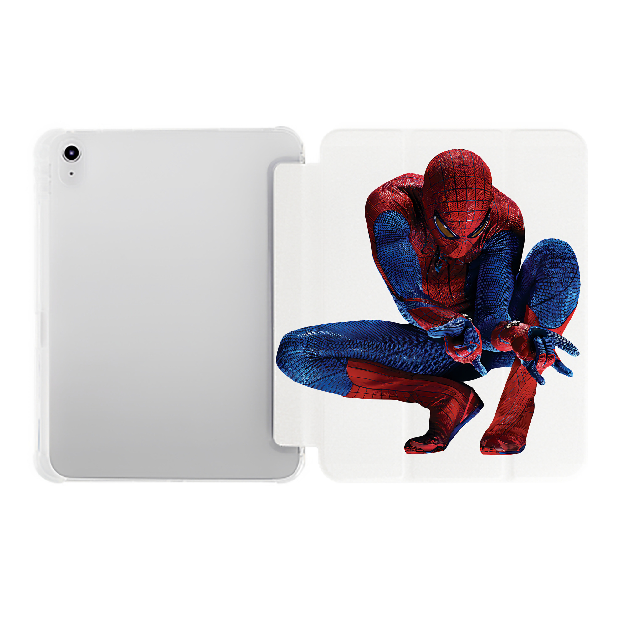 （画像用） Spider Man スパイダーマン IPad ケース ペン収納付き 三つ折りスタンド PUレザー×シリコン 対応機種9.5/10.5/10.9インチ